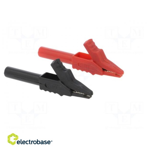 Crocodile clip | 15A | black,red | max.12mm | 300V фото 8