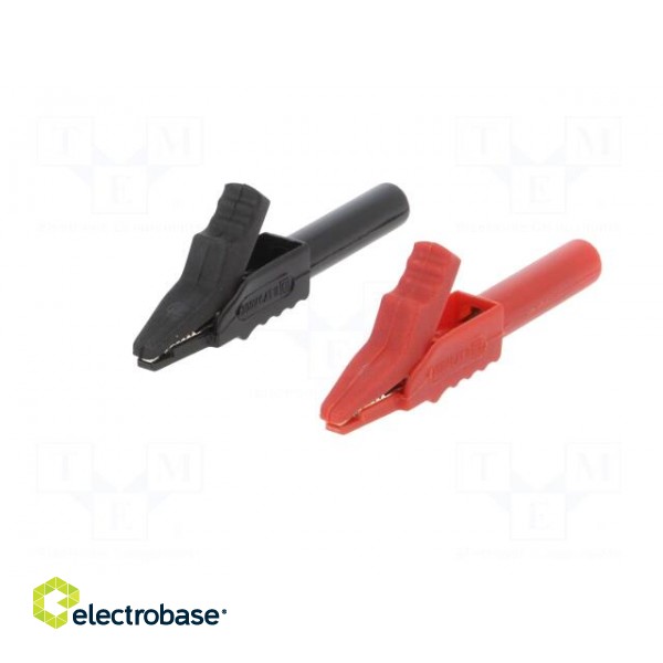 Crocodile clip | 15A | black,red | max.12mm | 300V фото 2