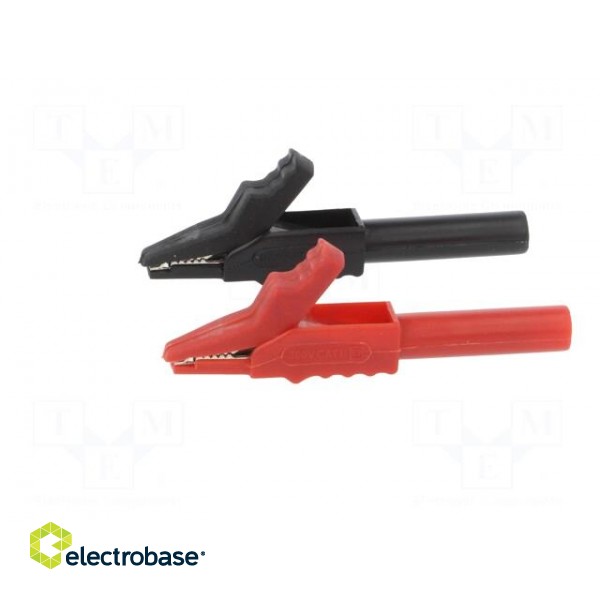 Crocodile clip | 15A | black,red | max.12mm | 300V фото 3