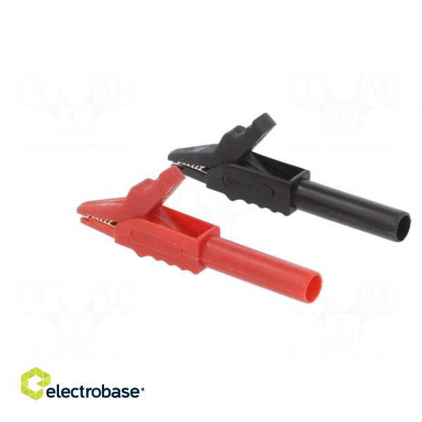 Crocodile clip | 15A | black,red | max.12mm | 300V фото 4