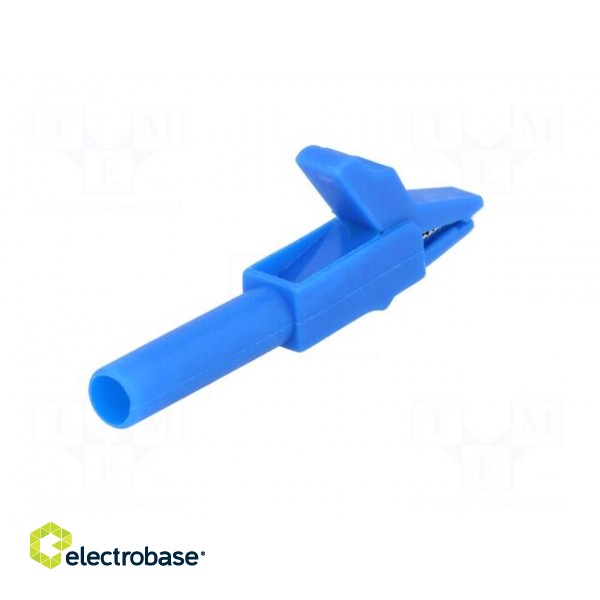 Crocodile clip | 15A | blue | Grip capac: max.12mm | Socket size: 4mm фото 6