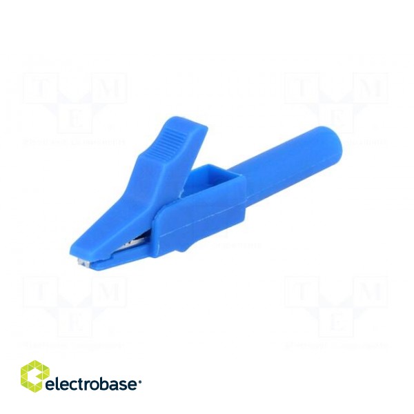 Crocodile clip | 15A | blue | Grip capac: max.12mm | Socket size: 4mm image 2