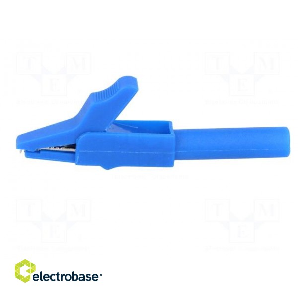 Crocodile clip | 15A | blue | Grip capac: max.12mm | Socket size: 4mm фото 3