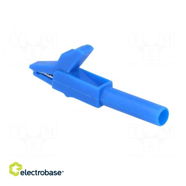 Crocodile clip | 15A | blue | Grip capac: max.12mm | Socket size: 4mm image 4