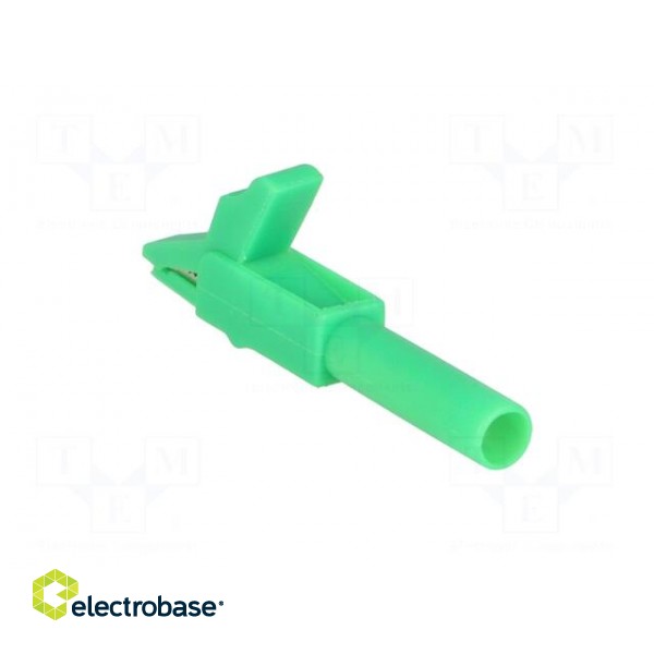 Crocodile clip | 15A | green | Grip capac: max.12mm | Socket size: 4mm фото 4