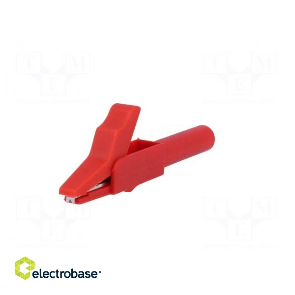 Crocodile clip | 15A | red | Grip capac: max.12mm | Socket size: 4mm image 2