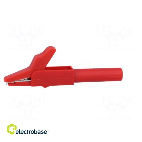 Crocodile clip | 15A | red | Grip capac: max.12mm | Socket size: 4mm image 3