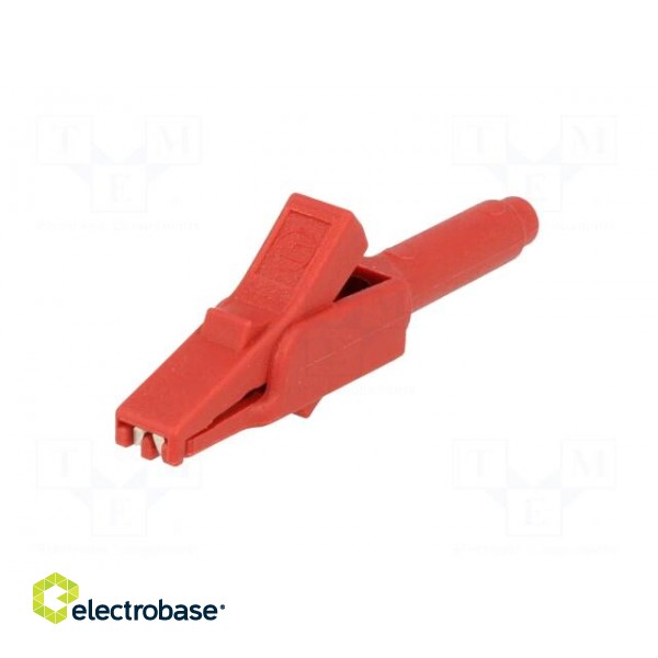 Crocodile clip | 15A | red | Grip capac: max.6mm | Socket size: 4mm image 2