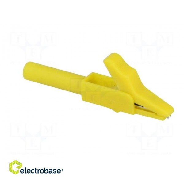 Crocodile clip | 15A | yellow | Grip capac: max.12mm | Contacts: brass image 8