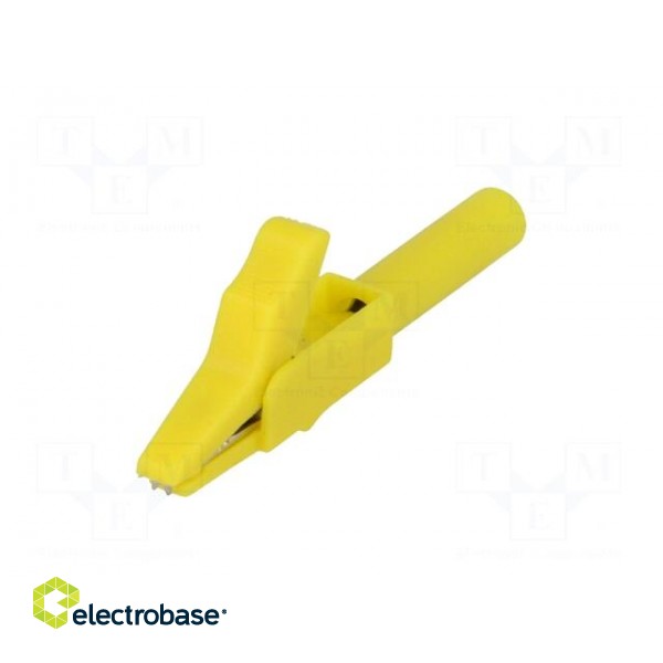 Crocodile clip | 15A | yellow | Grip capac: max.12mm | Contacts: brass фото 2