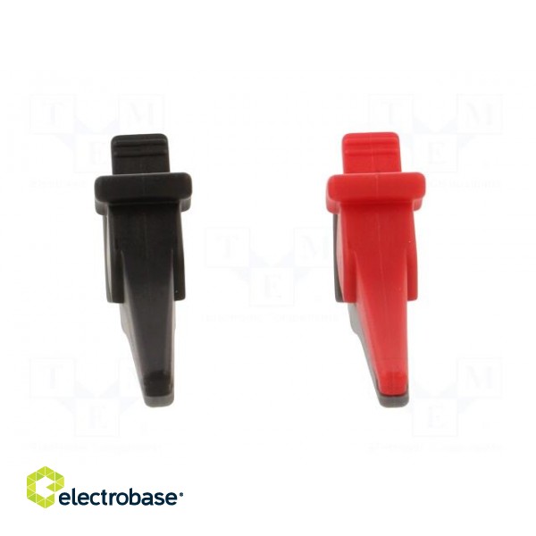 Crocodile clip | 16A | red and black | Socket size: 4mm | L: 94mm paveikslėlis 9