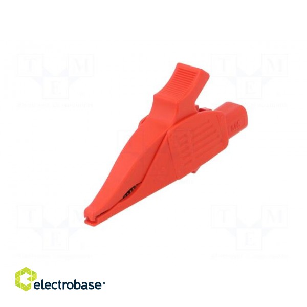 Crocodile clip | 19A | red | Grip capac: max.39.5mm | Socket size: 4mm paveikslėlis 2