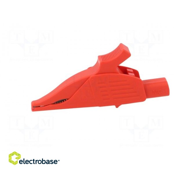 Crocodile clip | 19A | red | Grip capac: max.39.5mm | Socket size: 4mm paveikslėlis 3