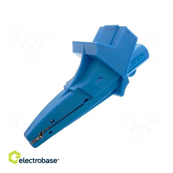 Crocodile clip | 20A | 1kVDC | blue | Grip capac: max.25mm