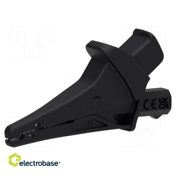 Crocodile clip | 20A | black | Grip capac: max.25mm | Socket size: 4mm фото 2