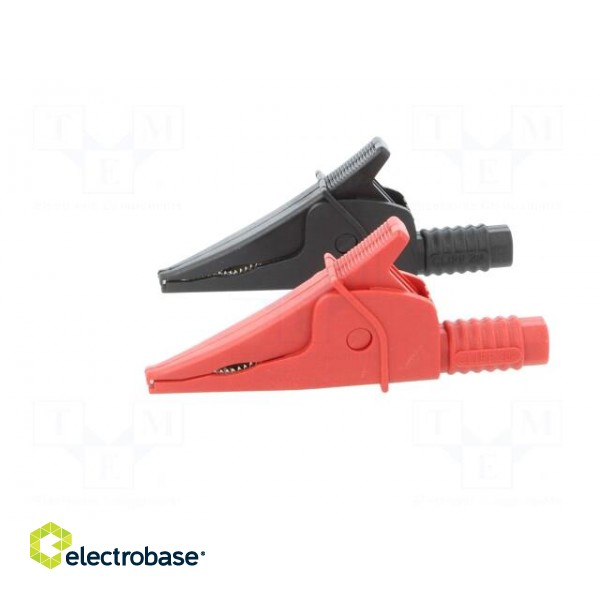 Crocodile clip | 20A | black,red | max.39mm | 1kV image 3