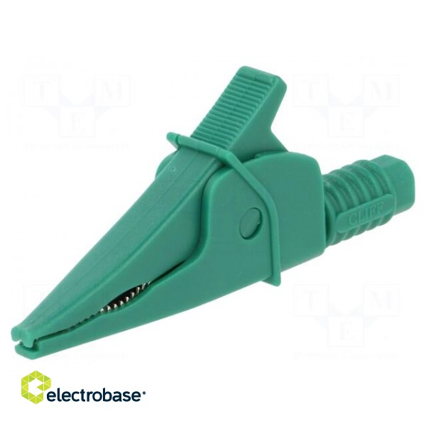 Crocodile clip | 20A | green | max.39mm | 1kV | Connection: 4mm socket image 1