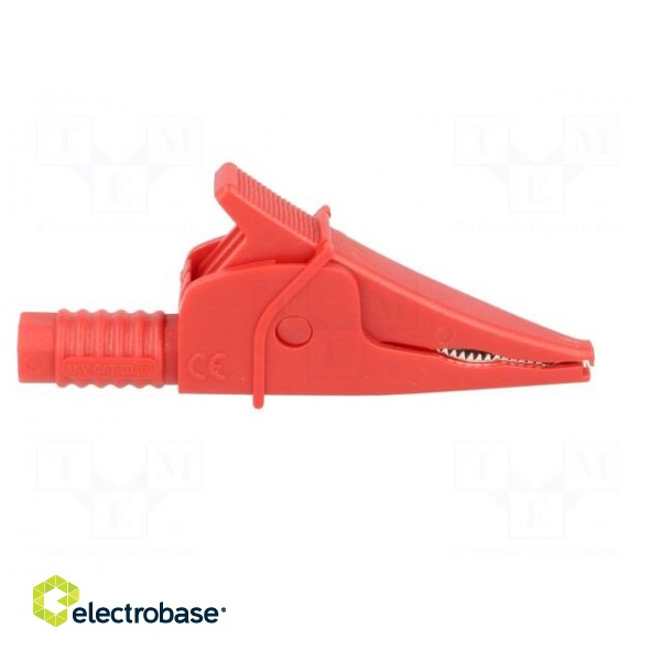 Crocodile clip | 20A | red | max.39mm | 1kV | Connection: 4mm socket image 7