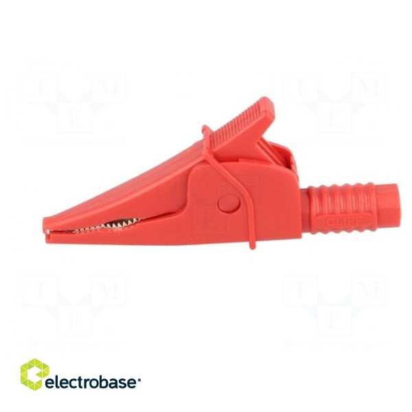 Crocodile clip | 20A | red | max.39mm | 1kV | Connection: 4mm socket image 3