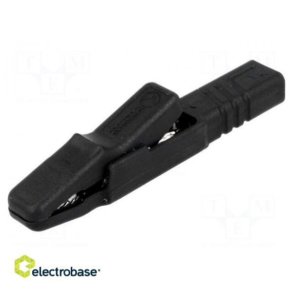 Crocodile clip | 25A | black | Grip capac: max.9.5mm | 1.5mm2 paveikslėlis 1