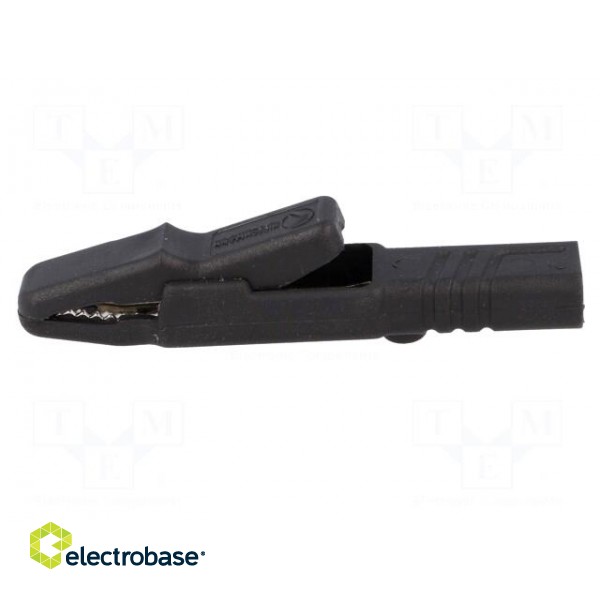 Crocodile clip | 25A | black | Grip capac: max.9.5mm | 1.5mm2 фото 3