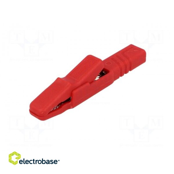 Crocodile clip | 25A | red | Grip capac: max.9.5mm | Socket size: 4mm image 2