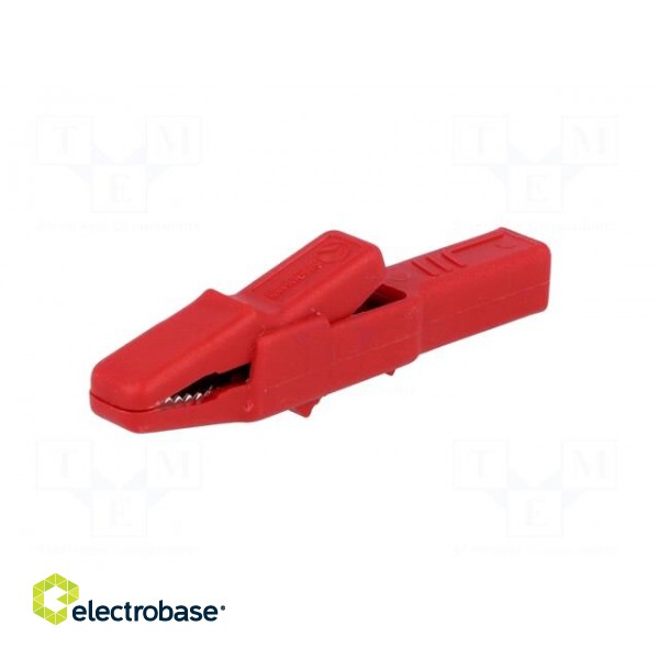 Crocodile clip | 25A | red | Grip capac: max.9.5mm | Socket size: 4mm фото 2