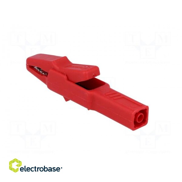 Crocodile clip | 25A | red | Grip capac: max.9.5mm | Socket size: 4mm image 4