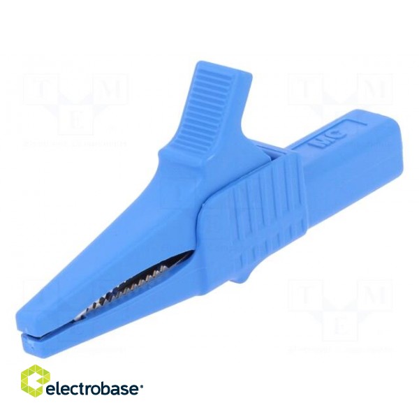 Crocodile clip | 32A | 1kVDC | blue | Grip capac: max.20mm фото 1