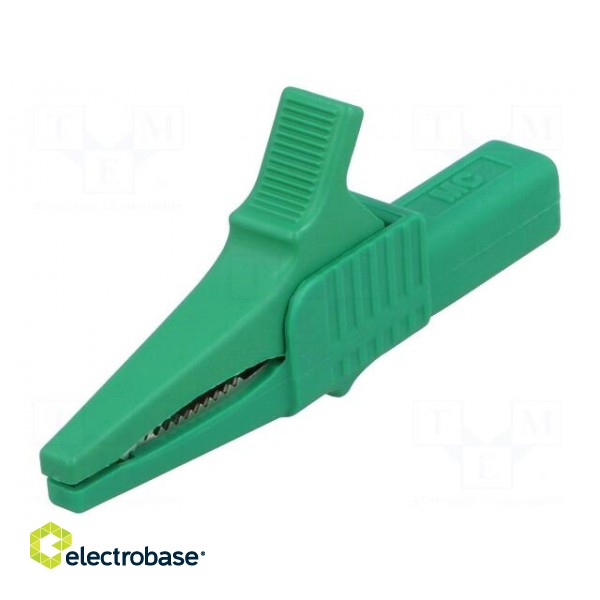 Crocodile clip | 32A | 1kVDC | green | Grip capac: max.20mm фото 1