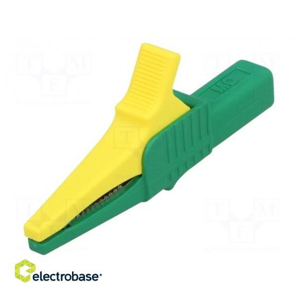Crocodile clip | 32A | 1kVDC | yellow-green | Grip capac: max.20mm фото 1