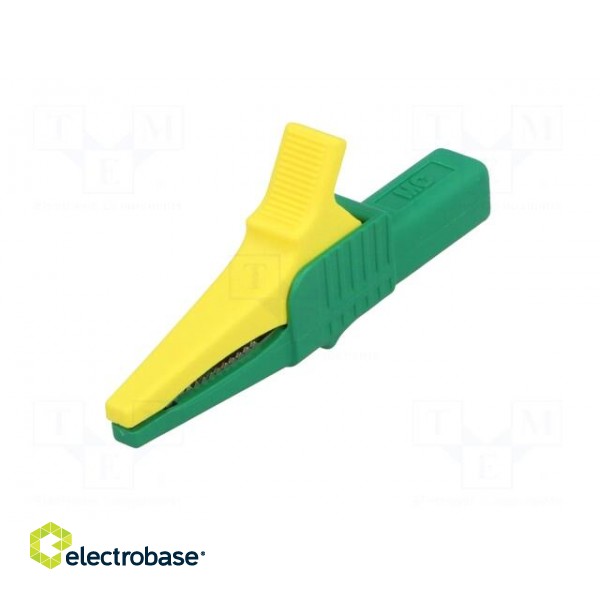 Crocodile clip | 32A | 1kVDC | yellow-green | Grip capac: max.20mm фото 2