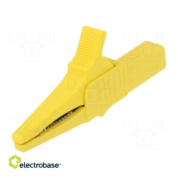 Crocodile clip | 32A | 1kVDC | yellow | Grip capac: max.20mm image 1