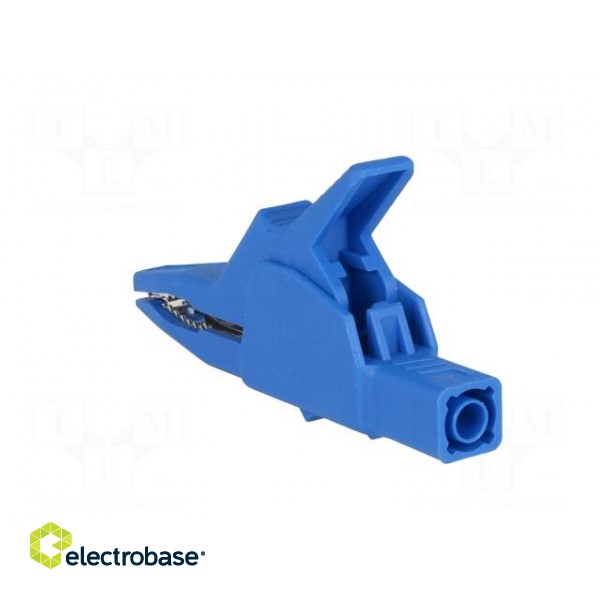 Crocodile clip | 34A | blue | Grip capac: max.30mm | Socket size: 4mm фото 4