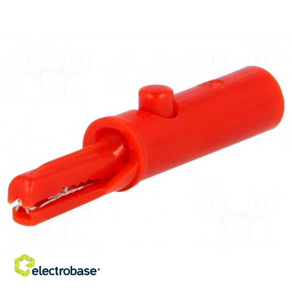 Crocodile clip | 3A | 60VDC | red | Grip capac: max.6mm image 1