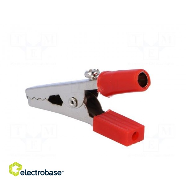 Crocodile clip | 60VDC | red | Grip capac: max.15mm | Socket size: 4mm image 4