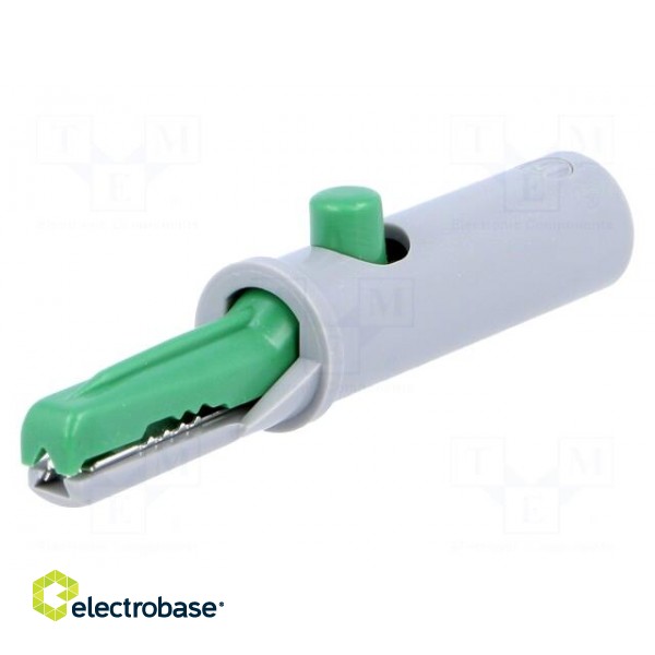 Crocodile clip | 6A | 60VDC | green | Grip capac: max.7.5mm image 1