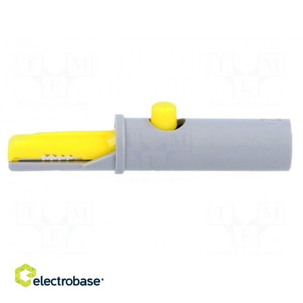 Crocodile clip | 6A | 60VDC | yellow | Grip capac: max.7.5mm paveikslėlis 3