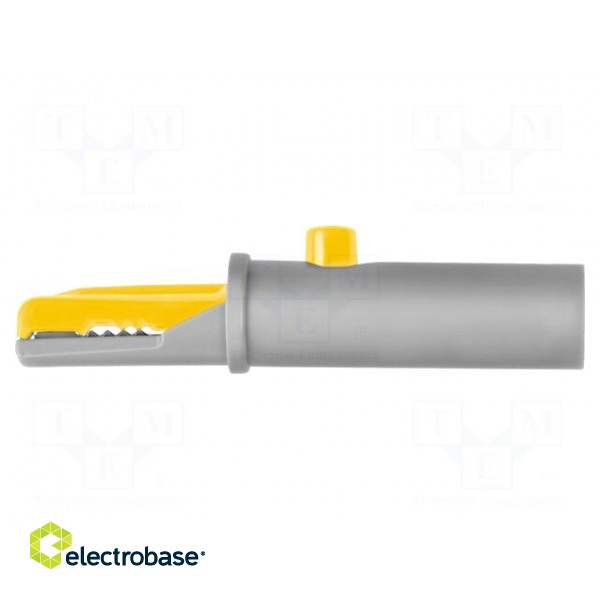 Crocodile clip | 6A | 70VDC | yellow | Grip capac: max.6mm | 15mΩ | 33VAC