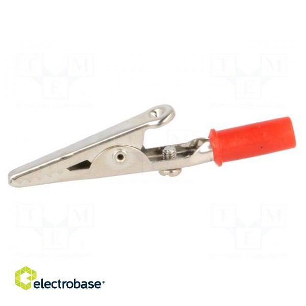 Crocodile clip | red | Grip capac: max.14mm | Socket size: 4mm image 3