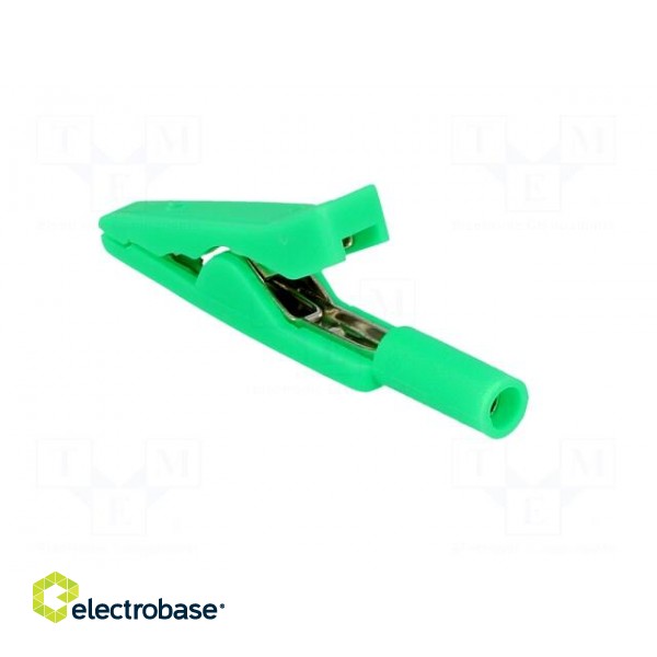 Crocodile clip | 10A | 60VDC | green | Overall len: 41.5mm image 4