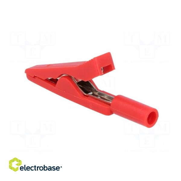 Crocodile clip | 10A | 60VDC | red | Overall len: 41.5mm image 4