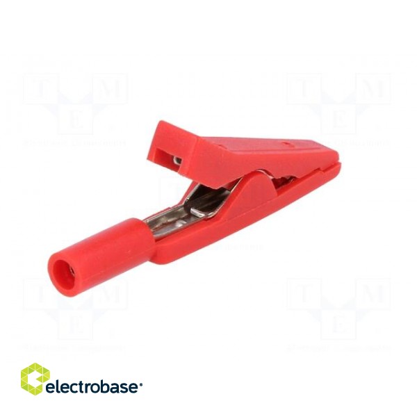 Crocodile clip | 10A | 60VDC | red | Overall len: 41.5mm image 6