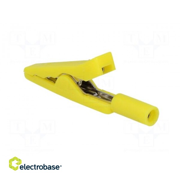 Crocodile clip | 10A | 60VDC | yellow | Overall len: 41.5mm paveikslėlis 4