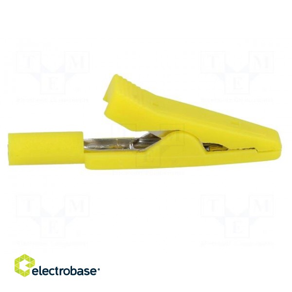 Crocodile clip | 10A | 60VDC | yellow | Overall len: 41.5mm фото 7