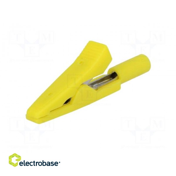 Crocodile clip | 10A | 60VDC | yellow | Overall len: 41.5mm фото 2