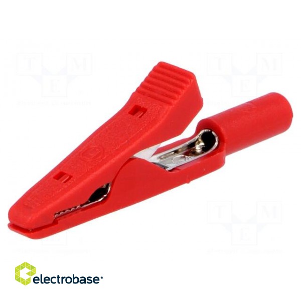 Crocodile clip | 15A | 60VDC | red | Grip capac: max.4mm | 930317801 image 1
