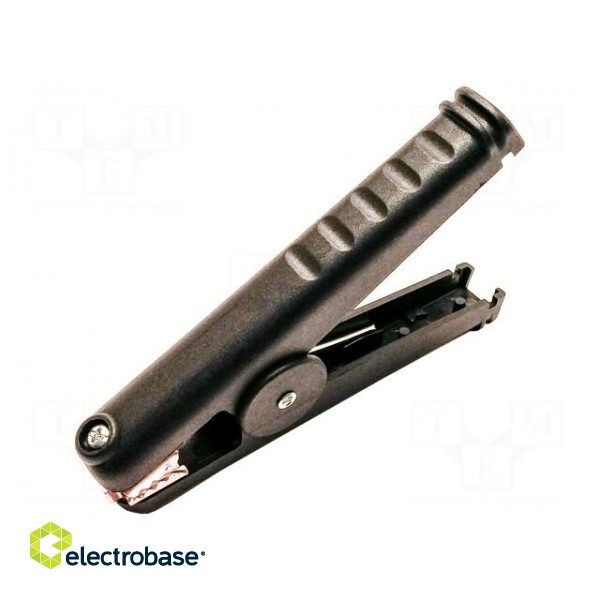Kelvin crocodile clip | 300A | Grip capac: max.41mm | black
