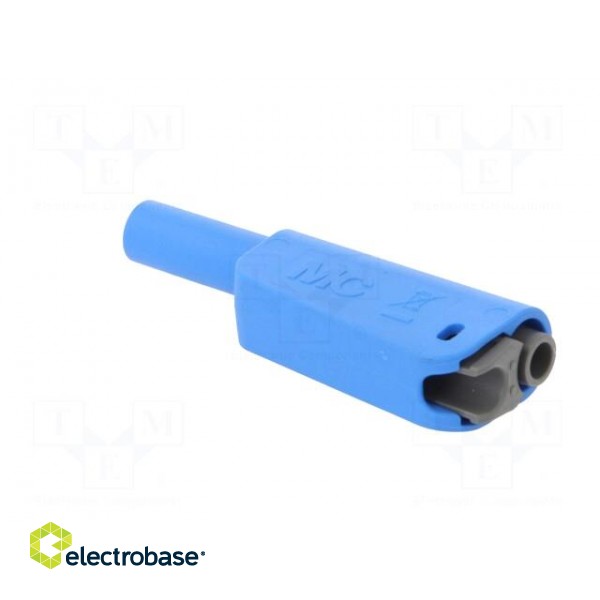 4mm banana | 19A | 1kV | blue | insulated,with 4mm axial socket | 1mm2 фото 4