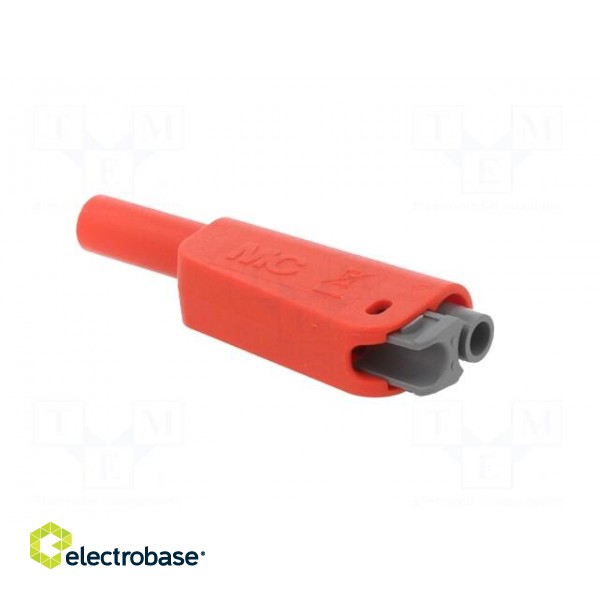 4mm banana | 19A | 1kV | red | insulated,with 4mm axial socket | 1mm2 paveikslėlis 4